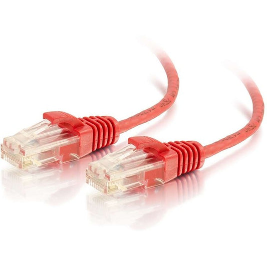 C2G 3ft Cat6 Snagless Unshielded (UTP) Slim Ethernet Network Patch Cable - Red