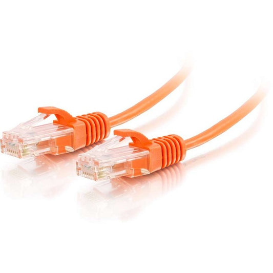 C2G 7ft Cat6 Snagless Unshielded (UTP) Slim Ethernet Network Patch Cable - Orange