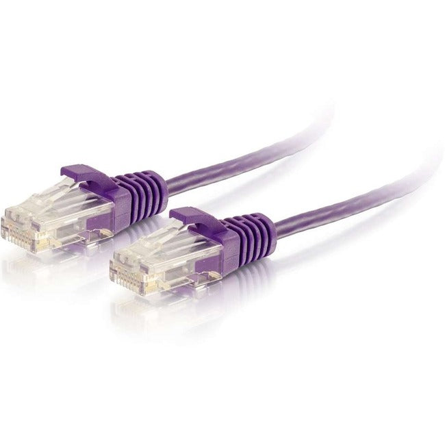 C2G 10ft Cat6 Snagless Unshielded (UTP) Slim Ethernet Network Patch Cable - Purple