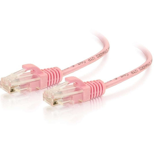 C2G 3ft Cat6 Snagless Unshielded (UTP) Slim Ethernet Network Patch Cable - Pink