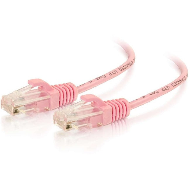 C2G 10ft Cat6 Snagless Unshielded (UTP) Slim Ethernet Network Patch Cable - Pink