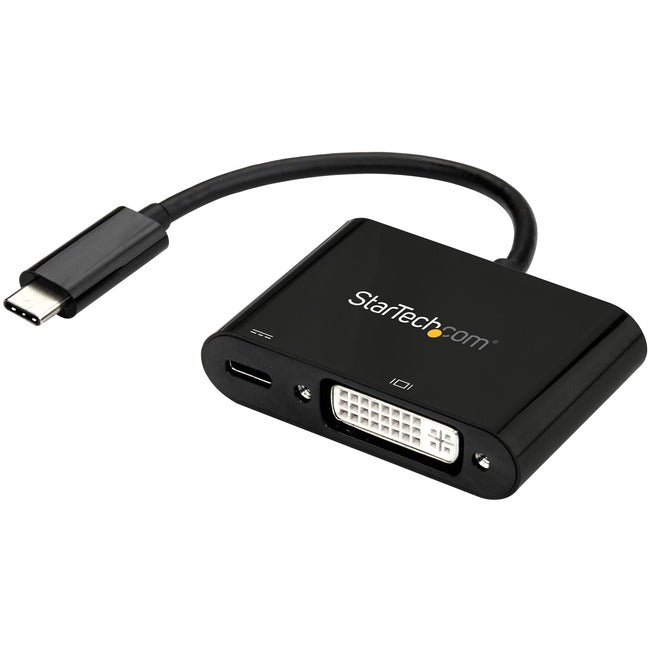 StarTech.com USB-C to DVI Adapter with Power Delivery (USB PD) - USB Type C Adapter - 1920 x 1200 - Black