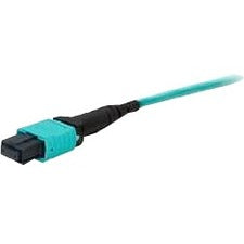 AddOn 1ft MPO (Female) Aqua OM3 Loopback Simplex PVC Fiber Patch Cable