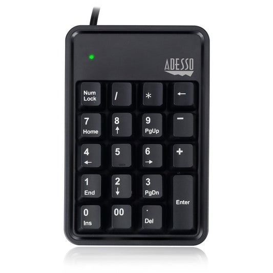 Adesso AKB-600HB - 19-Key Mechanical Keypad with 3-Port USB Hub