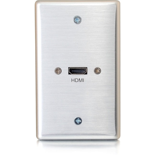 C2G Single Gang Wall Plate with HDMI Pigtail Aluminum