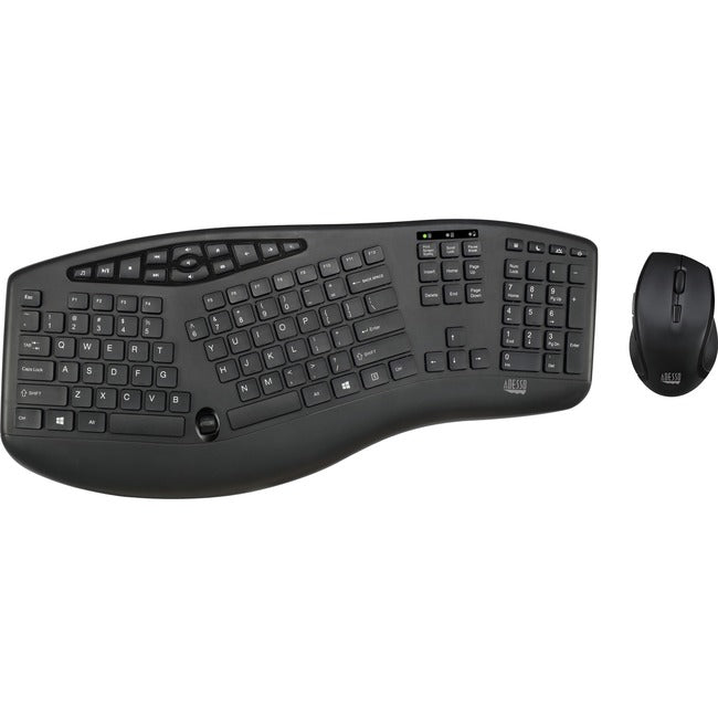 Adesso TruForm Media 1600 - Wireless Ergonomic Keyboard and Optical Mouse